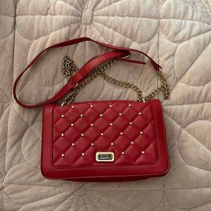 Badgley Mischka Red Crossbody with Studs